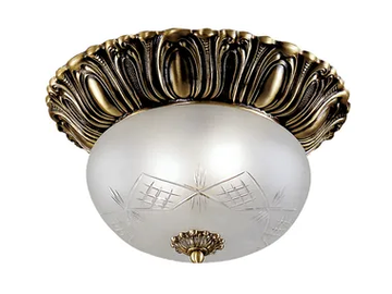 AMELIA 206/25 - Antique Brass ceiling light with glass by Possoni Illuminazione - view 2